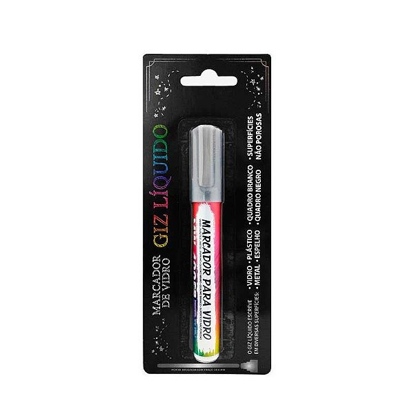MARCADOR VIDRO MW-400/6 (GIZ LIQUIDO) PRATEADO (B