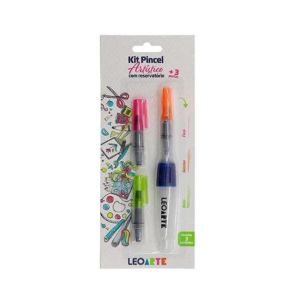 KIT PINCEL ARTISTICO COM RESERVATORIO + 3 PONTAS