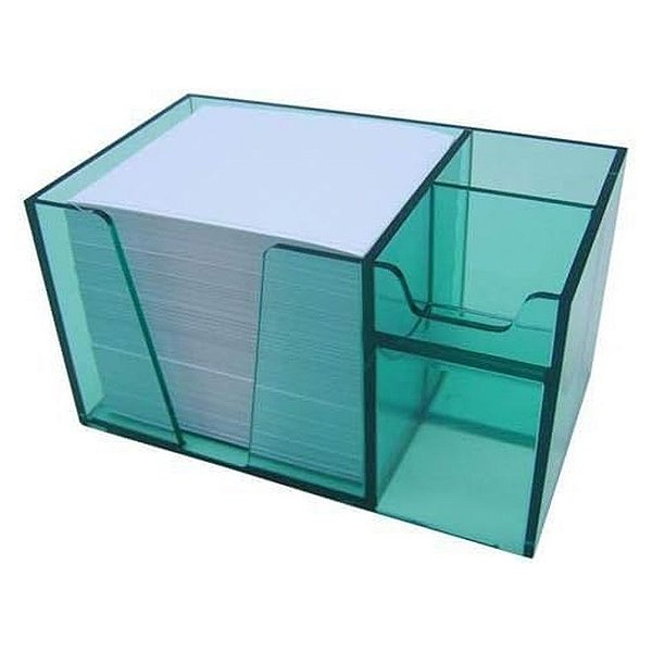 ORGANIZADOR DE MESA VERDE CLEAN COM PAPEL BRANCO