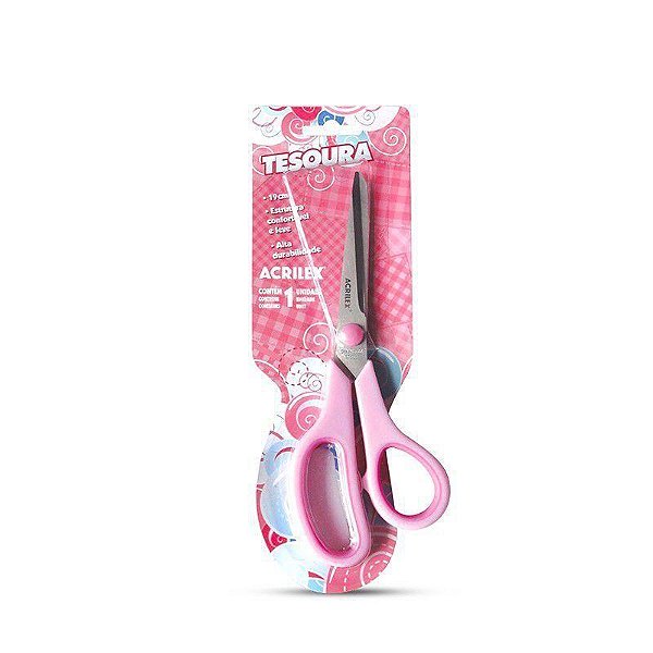 TESOURA MULTIUSO 19CM ROSA