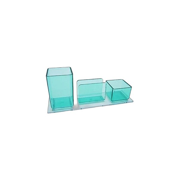 PORTA LAPIS/CLIPS/LEMBRETE ACRILICO VERDE CLEAN