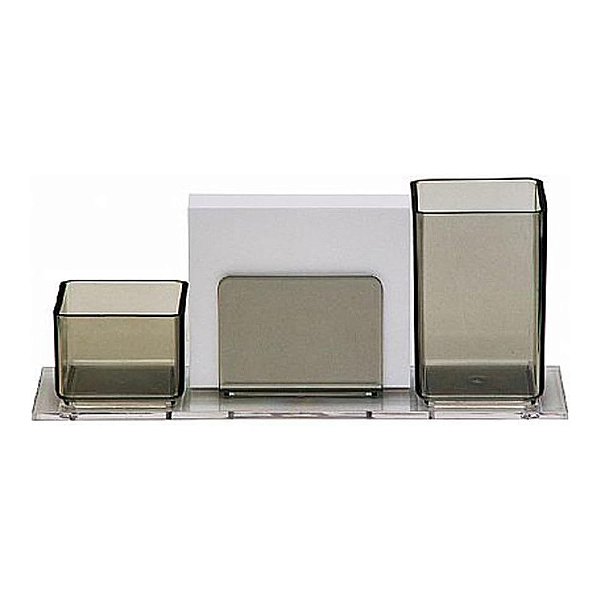 PORTA LAPIS/CLIPS/LEMBRETE ACRILICO FUME