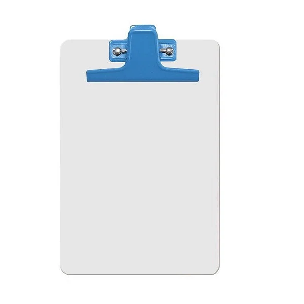 PRANCHETA A-5 MDF BRANCO PRENDEDOR DE METAL AZUL