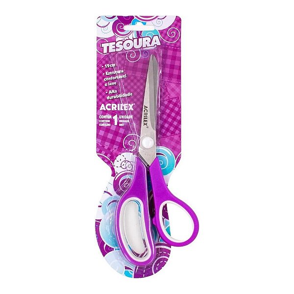 TESOURA MULTIUSO 19CM ROXA