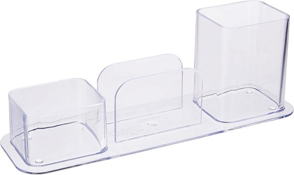 PORTA CANETA/CLIPS/LEMBRETE CRISTAL