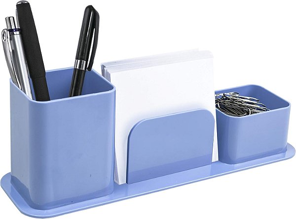 PORTA CANETA/CLIPS/LEMBRETE AZUL CLARO