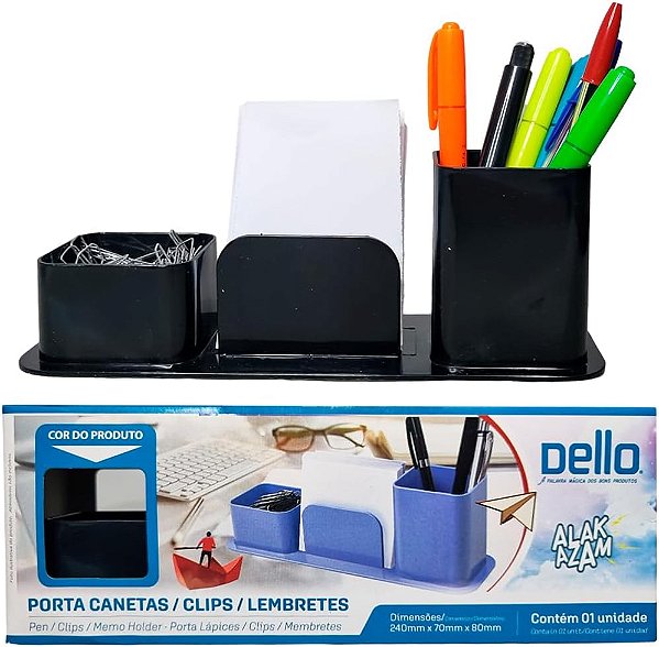 PORTA CANETA/CLIPS/LEMBRETE PRETO