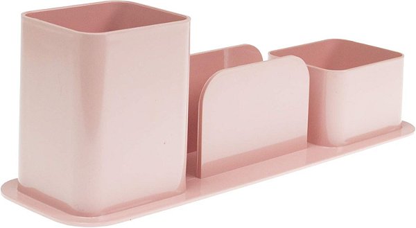 PORTA CANETA/CLIPS/LEMBRETE ROSA