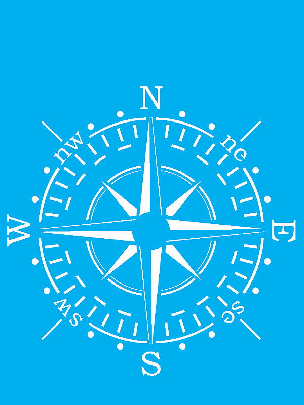 MOLDE VAZADO/ESTENCIL 15X20CM ROSA DOS VENTOS