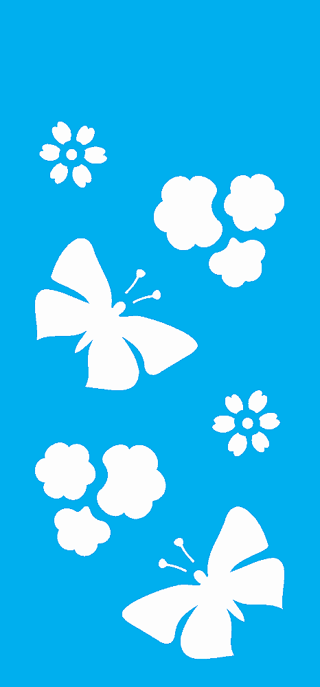 MOLDE VAZADO/ESTENCIL 07X15CM BORBOLETA/FLORES