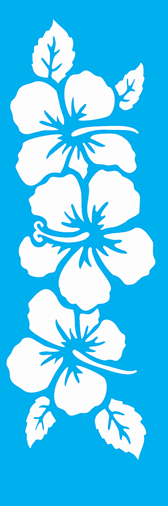 MOLDE VAZADO/ESTENCIL 10X30CM FLOR HIBISCO