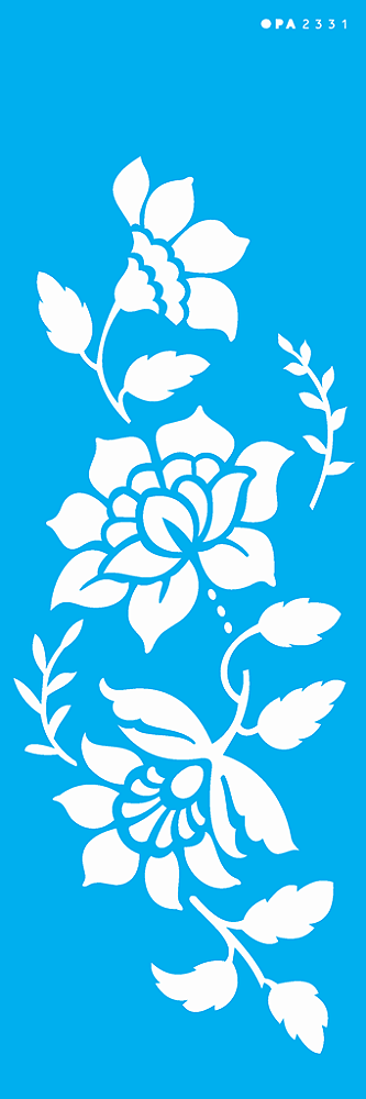 MOLDE VAZADO/ESTENCIL 10X30CM FLOR BAUER III