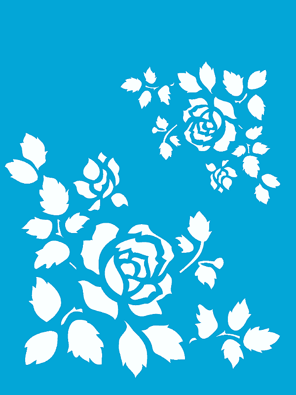 MOLDE VAZADO/ESTENCIL 15X20CM CANTONEIRA ROSAS