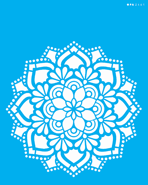 MOLDE VAZADO/ESTENCIL 20X25CM MANDALA FLOR RENDA