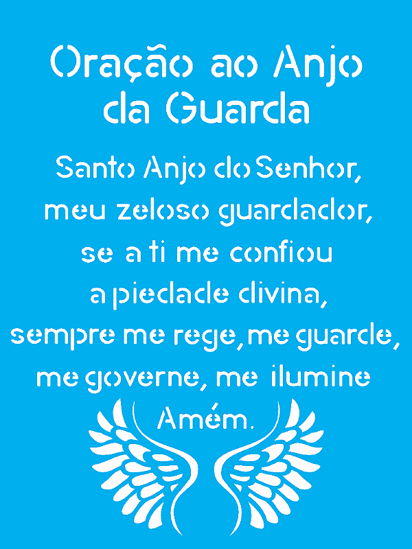 MOLDE VAZADO/ESTENCIL 15X20 RELIGIAO ORACAO AO ANJ