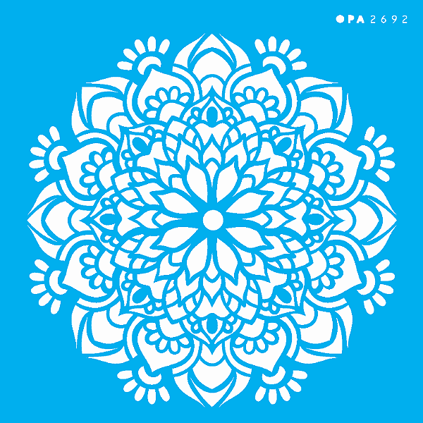 MOLDE VAZADO/ESTENCIL 14X14CM MANDALA FLOR BAUER
