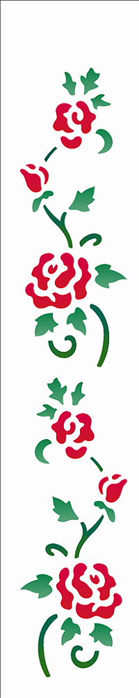 MOLDE VAZADO/ESTENCIL 06X30CM RAMO ROSAS II