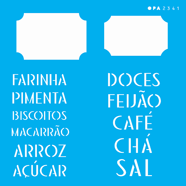 MOLDE VAZADO/ESTENCIL 14X14CM TAG ALIMENTOS