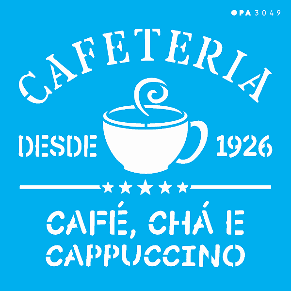 MOLDE VAZADO/ESTENCIL 14X14CM CULINARIA CAFETERIA