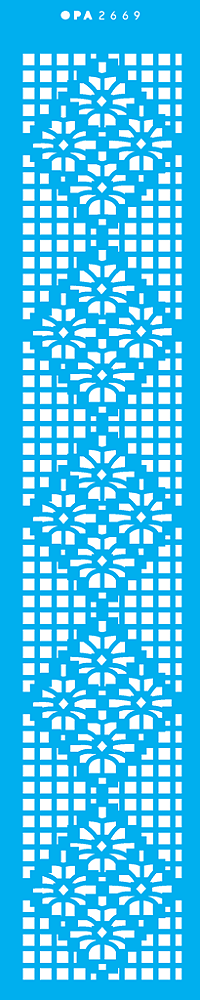 MOLDE VAZADO/ESTENCIL 06X30CM RENDA 4 MARGARIDAS