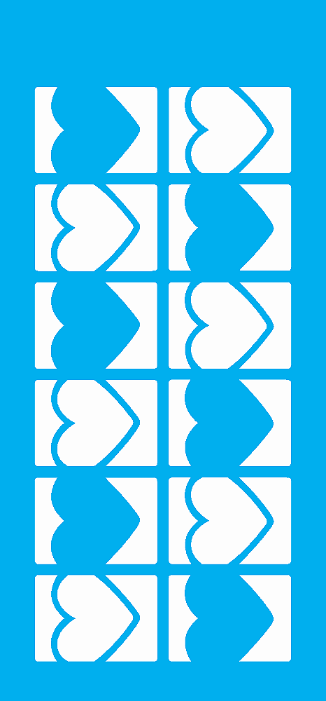MOLDE VAZADO/ESTENCIL 06X30CM ESTAMPA CORACOES