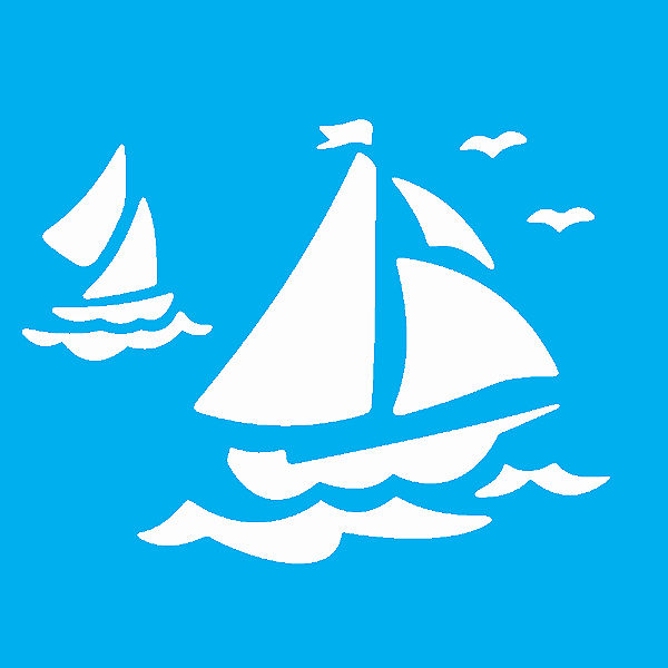 MOLDE VAZADO/ESTENCIL 10X10CM INFANTIL BARCO VELA