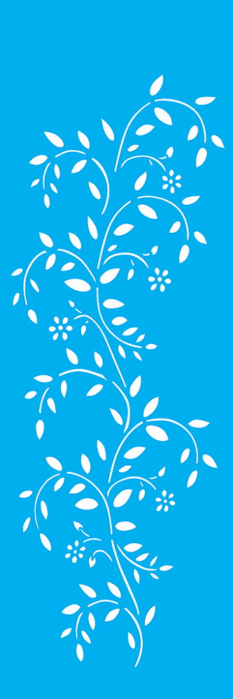 MOLDE VAZADO/ESTENCIL 10X30CM GALHOS C/ FOLHAS