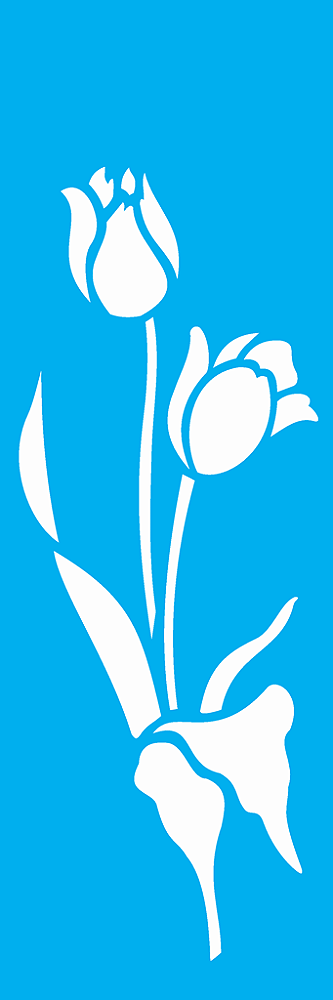 MOLDE VAZADO/ESTENCIL 10X30CM FLORES TULIPAS II
