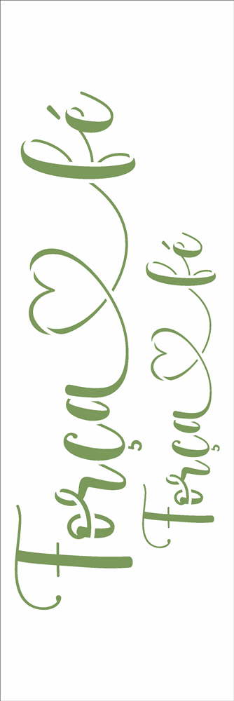 MOLDE VAZADO/ESTENCIL 10X30CM LETTERING FORCA E FE