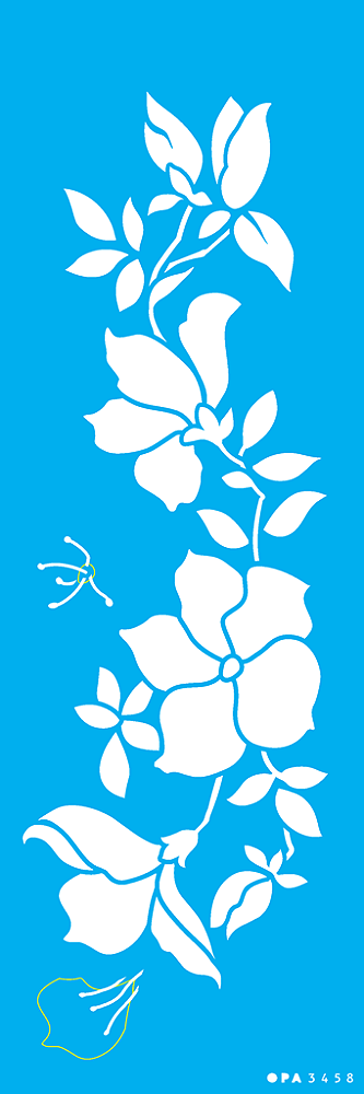 MOLDE VAZADO/ESTENCIL 10X30CM FLORES AZALEIAS