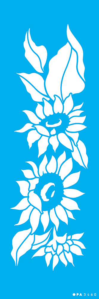 MOLDE VAZADO/ESTENCIL 10X30CM FLORES GIRASSOIS II