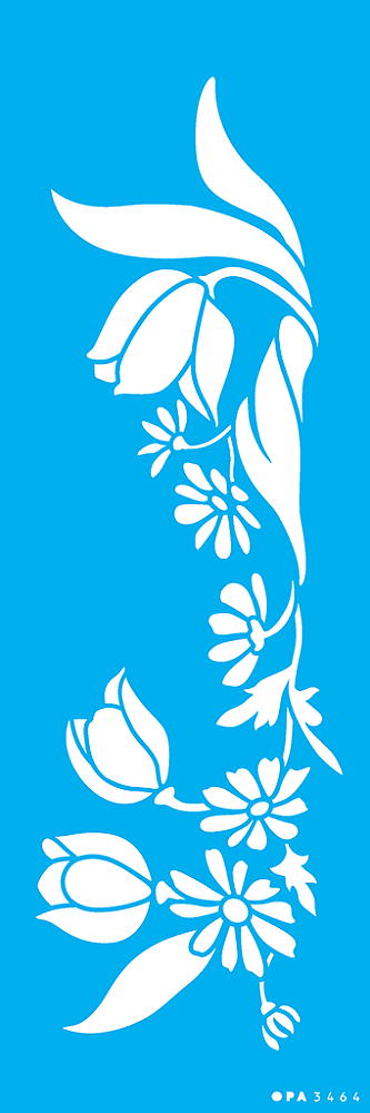 MOLDE VAZADO/ESTENCIL 10X30CM FLORES TULIPAS III