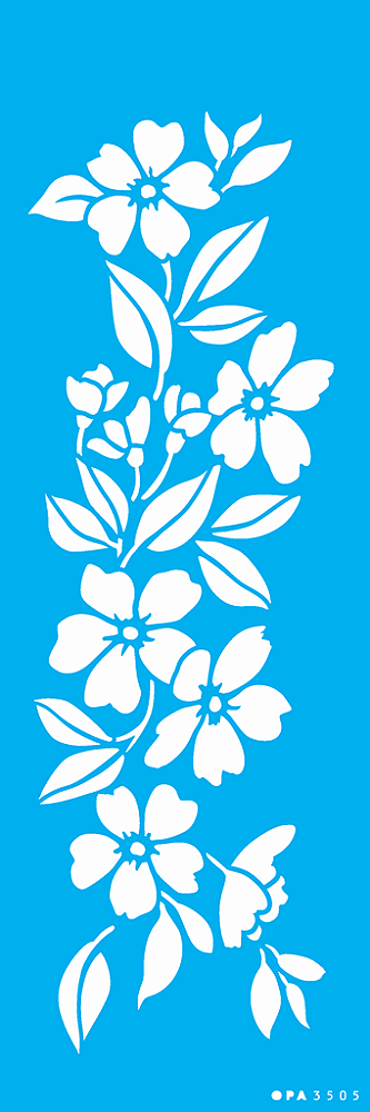 MOLDE VAZADO/ESTENCIL 10X30CM FLORES CAMPESTRE III