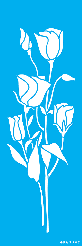 MOLDE VAZADO/ESTENCIL 10X30CM FLORES LISIANTHUS