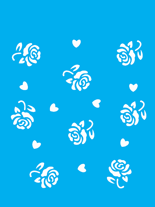 MOLDE VAZADO/ESTENCIL 15X20CM  ESTAMPARIA ROSAS