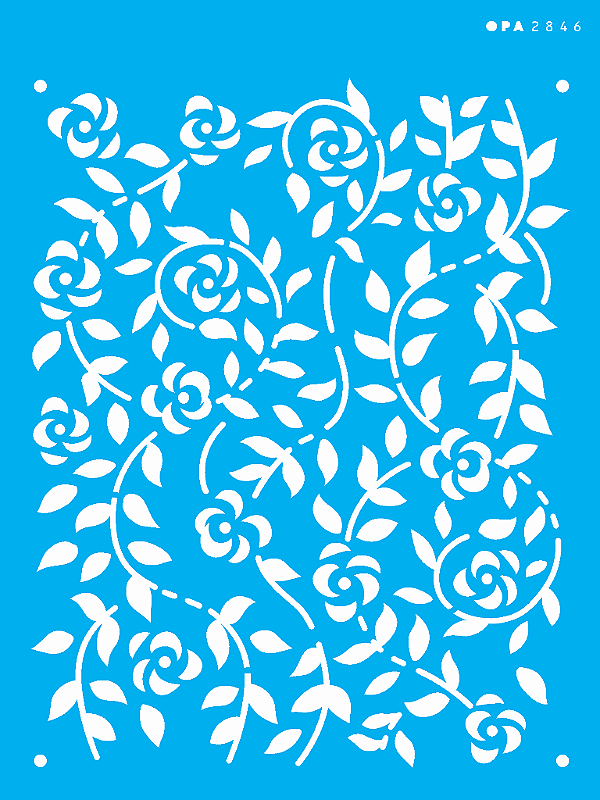 MOLDE VAZADO/ESTENCIL 15X20CM GALHO COM FLORES