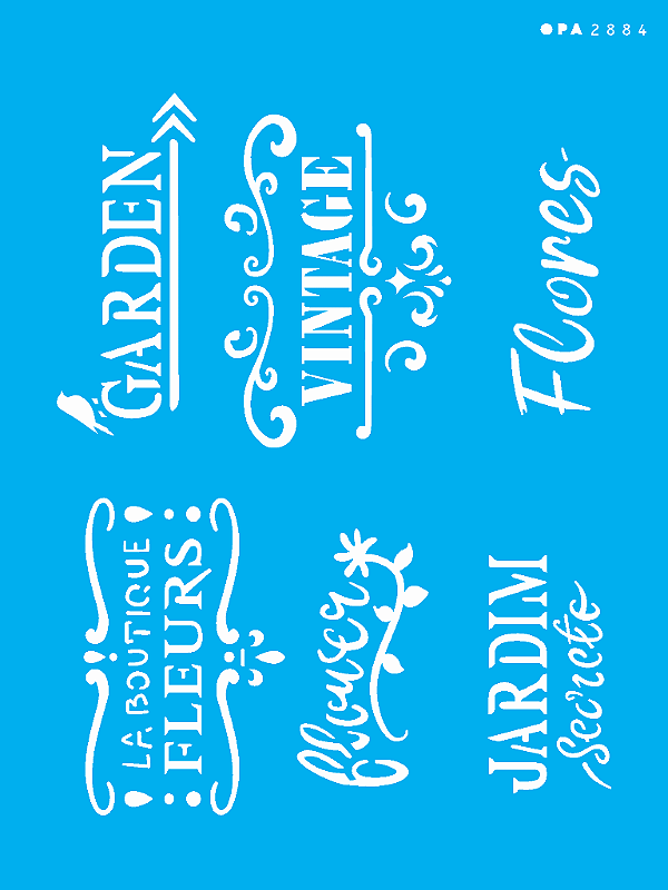 MOLDE VAZADO/ESTENCIL 15X20CM FRASES P/JARDIM