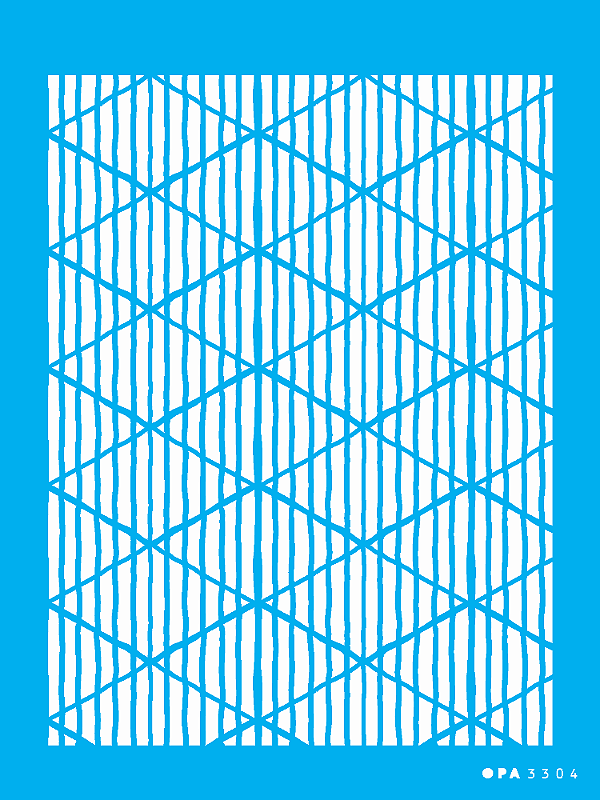 MOLDE VAZADO/ESTENCIL 15X20CM LOSANGOS LISTRADOS