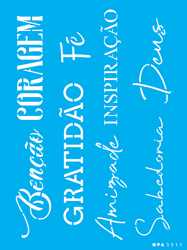 MOLDE VAZADO/ESTENCIL 15X20CM PALAVRAS LETTERING 3