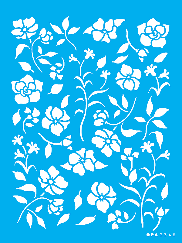 MOLDE VAZADO/ESTENCIL 15X20CM ESTAMPARIA FLORAL 3