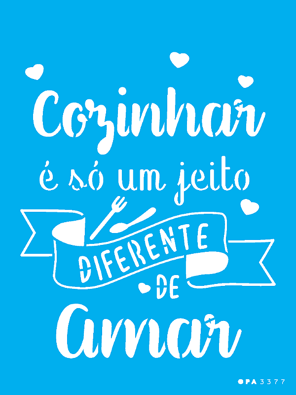 MOLDE VAZADO/ESTENCIL 15X20CM COZINHAR COM AMOR