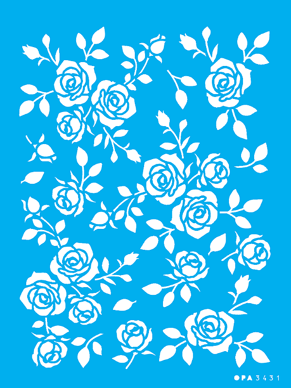 MOLDE VAZADO/ESTENCIL 15X20CM FLORAL ROSAS