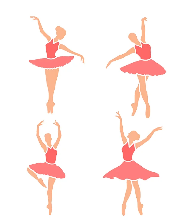 MOLDE VAZADO/ESTENCIL 20X25CM BAILARINAS