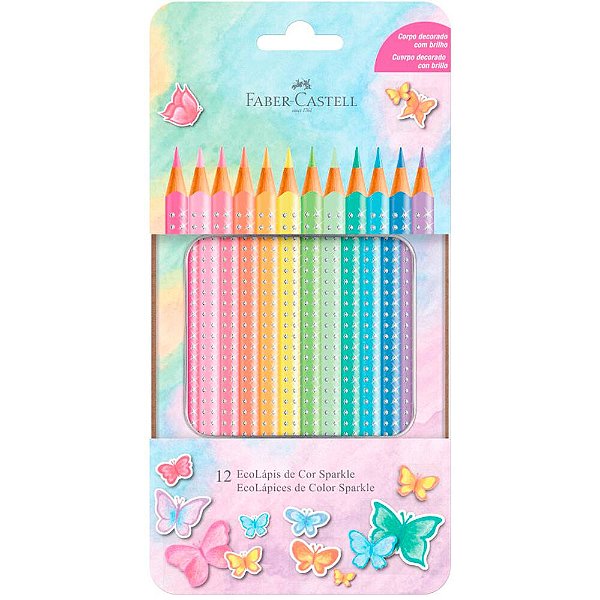 LÁPIS DE COR SPARKLE 12 CORES FABER-CASTELL
