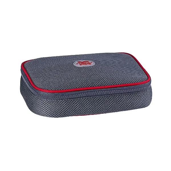 ESTOJO BOX MESH COR CINZA COM ZIPER