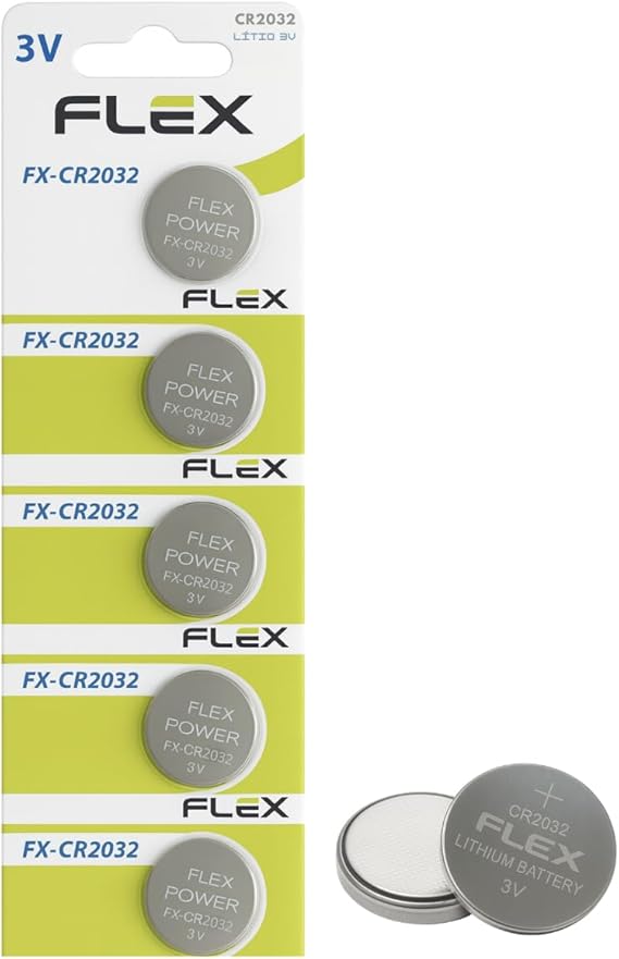 Pilha Bateria Botão CR2032 3V Flex Unidade