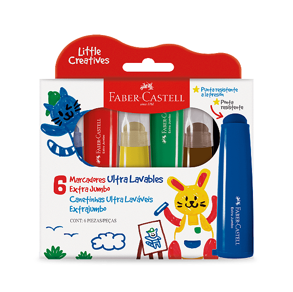 CANETINHAS EXTRAJUMBO LITTLE CREATIVES COM 6 CANETINHAS
