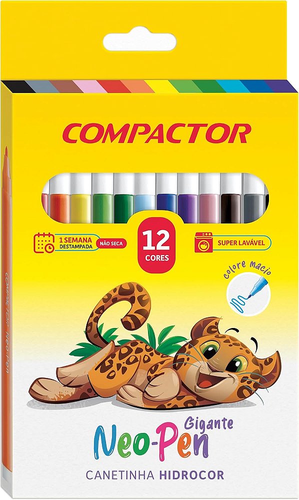 Caneta Hidrográfica 12 Cores Neo-Pen