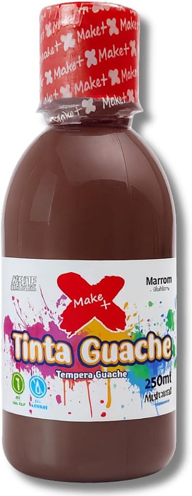 Tinta Guache 250ml Marrom Make+