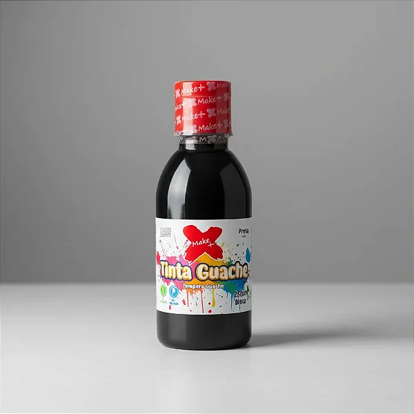 Tinta Guache 250ml Preto Make+